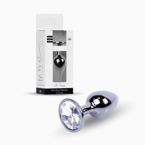 Анальна пробка - Jewellery Dark Silver Plug Clear