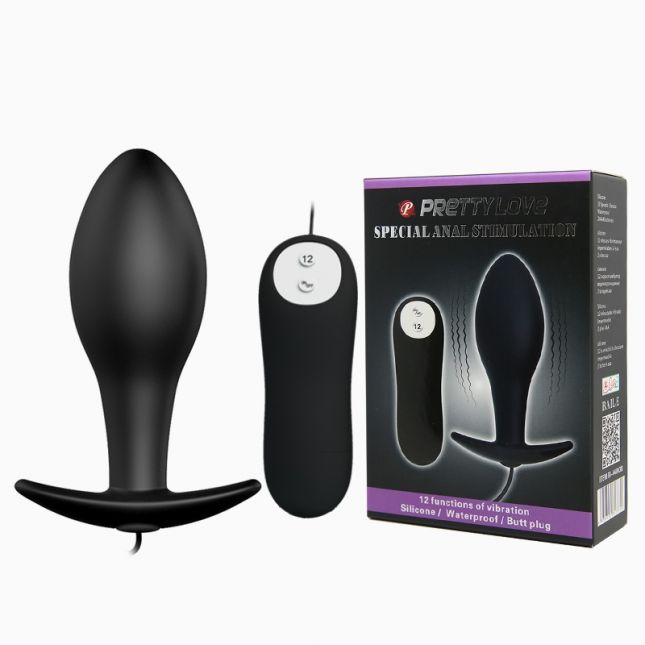 Анальна пробка - Pretty Love Vibrating Butt Plug Black Анальна пробка - Pretty Love Vibrating Butt Plug Black