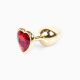 Анальна пробка - Jewellery Gold Heart Plug - Red