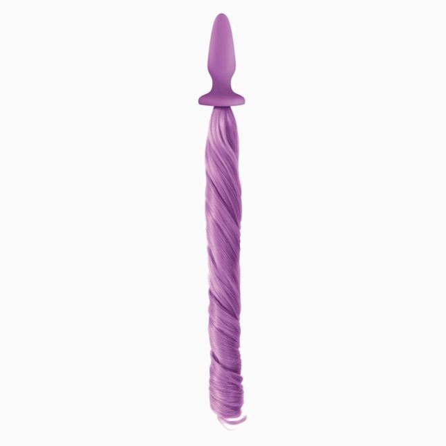 Ns Novelties Unicorn Tails Pastel Анальная пробка с хвостиком (сиреневый), 8,4х3,2 см
