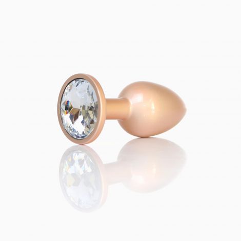 Анальна пробка - Jewellery Pearl Gold Plug Clear S