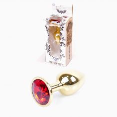 Анальна пробка - Jewellery Gold Plug Red