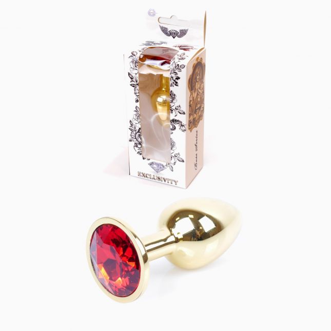 Анальна пробка - Jewellery Gold Plug Red
