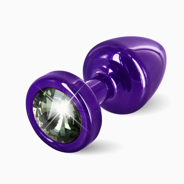 Анальна пробка із стразом Diogol ANNI round purple Карбонадо 25мм