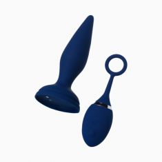 Анальная вибропробка O'Play Unico с пультом ДУ, силикон, синий, 13,5 см