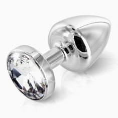 Анальна пробка із стразом Diogol ANNI round silver plated 35мм