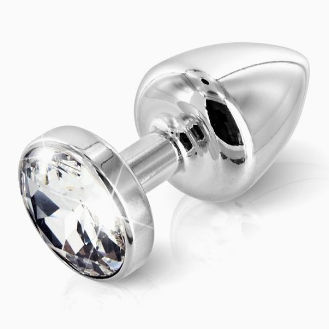 Анальна пробка із стразом Diogol ANNI round silver plated 35мм