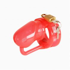 Пояс вірності - MALESATION Penis Cage Silicone, small, red - clear