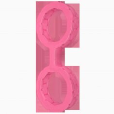 Наручники з силікону Doc Johnson The Cuffs Large - Pink, добре тягнуться, для рук і для ніг