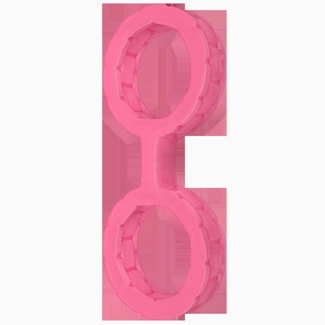 Наручники з силікону Doc Johnson The Cuffs Large - Pink, добре тягнуться, для рук і для ніг