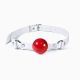 Кляп силіконовий Feral Feelings Silicon Ball Gag White/Red, білий ремінець, червона кулька
