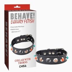 Нашийник - Behave! Collar With Thorns Black