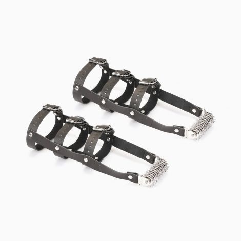 Кожаная портупея для голеностопа со шпорами Liebe Seele Leather High Heel Ankle Harness Silver