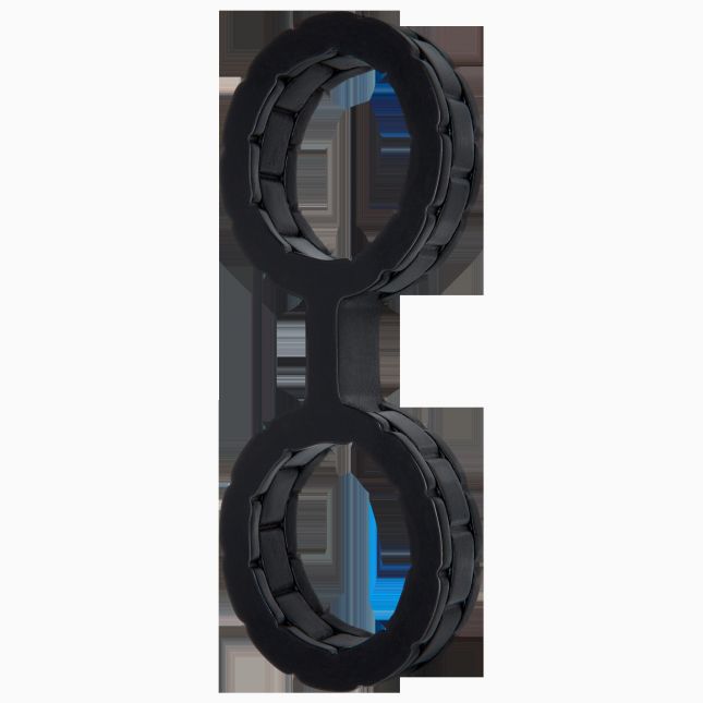 Наручники з силікону Doc Johnson The Cuffs Large - Black, добре тягнуться, для рук і для ніг