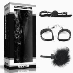Набір БДСМ - Deluxe Bondage Kit (кляп, наручники, пір'їнка) Набір БДСМ - Deluxe Bondage Kit (кляп, наручники, пір'їнка)