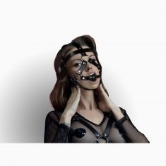 Маска-збруя з кляпом Feral Feelings Head Harness, шкіра