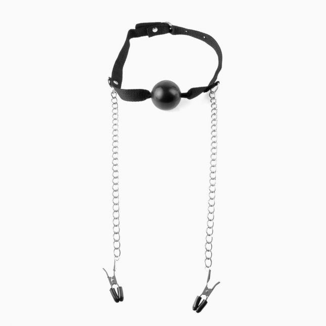 Fetish Fantasy Series Ball Gag & Nipple Clamps кляп із затисками для сосків