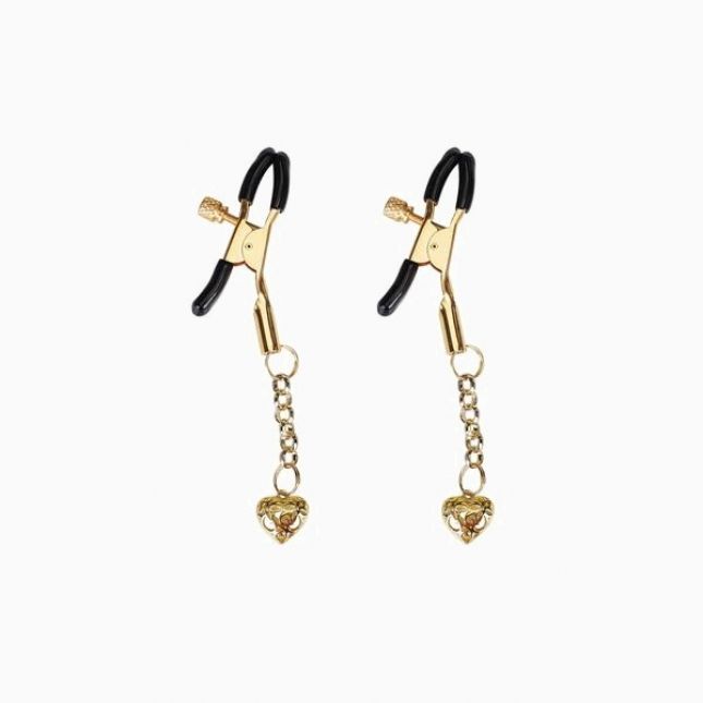 Зажимы для сосков Liebe Seele Hollow Heart Nipple Clamps Gold