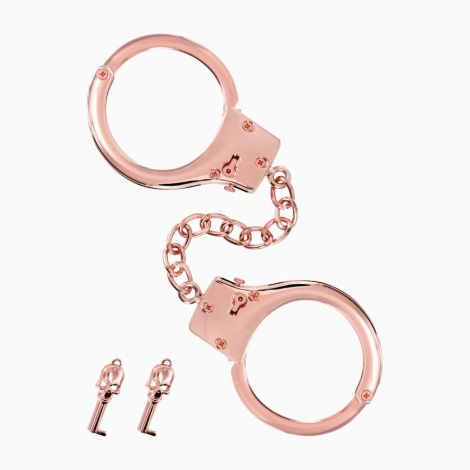 Металлические наручники Fetish Tentation Premium Chick wrist cuffs in rose-gold metal, розовое золото