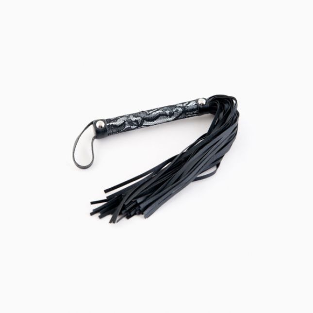 Флоггер з мереживною ручкою Toyfa Marcus, сріблястий, 38 см Флоггер з мереживною ручкою Toyfa Marcus, сріблястий, 38 см