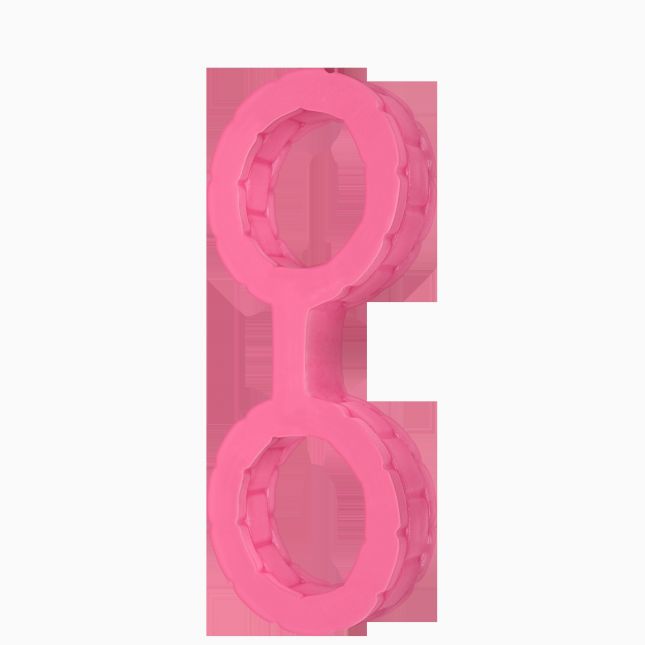 Наручники з силікону Doc Johnson The Cuffs Small - Pink, добре тягнуться, для рук і для ніг