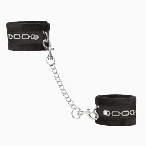 Наручники Punishment – Crystal Detail Handcuffs – Black, съемная цепочка, украшены кристаллами