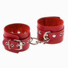 Наручники Leather Double Fix Hand Cuffs Red