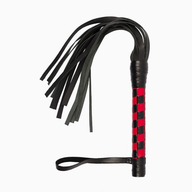 Флогер VIP Leather Flogger Black/Red