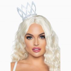 Leg Avenue Faux rhinestone die cut crown Silver