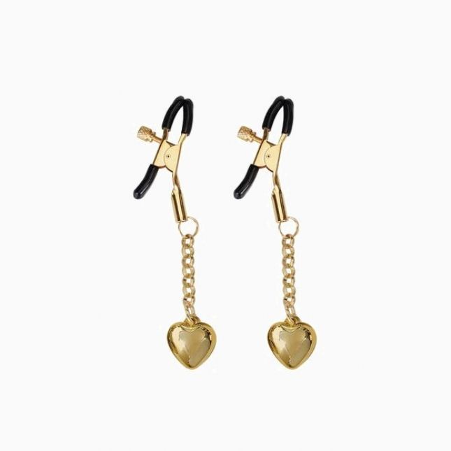 Зажимы для сосков Liebe Seele Solid Heart Nipple Clamps Gold