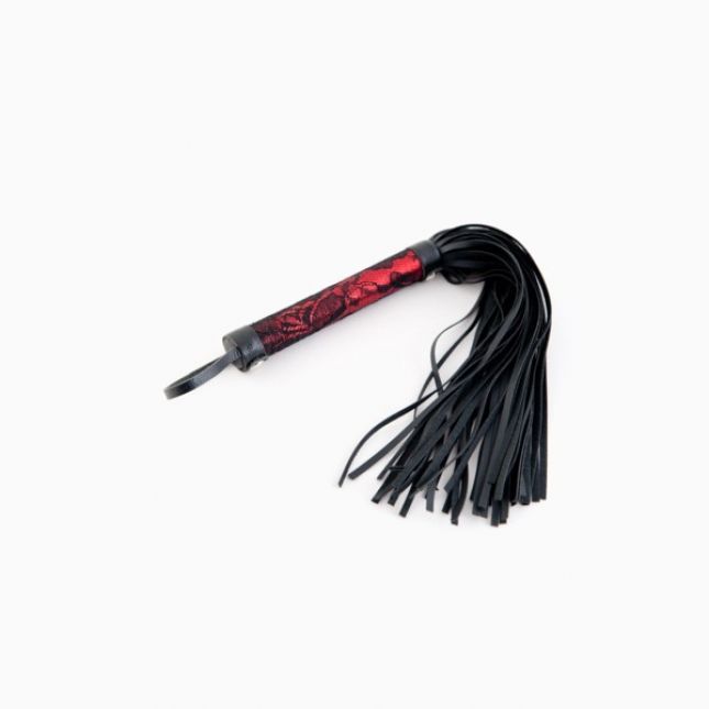 Флоггер з мереживною ручкою Toyfa Marcus, червоний, 38 см Флоггер з мереживною ручкою Toyfa Marcus, червоний, 38 см