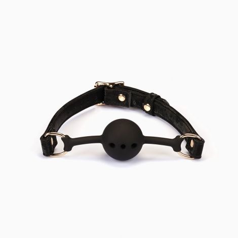 Воздухопроницаемый кляп Liebe Seele Boudoir Amor Ball Gag Black, силиконовый шарик, диаметр 4,3 см