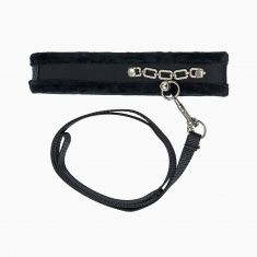 Ошейник с поводком Punishment - Crystal Collar & Leash – Black