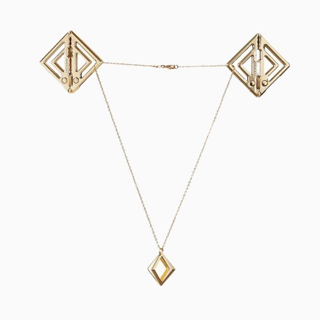 Зажимы для сосков с легкой подвеской LOCKINK Adjustable Nipple Clamps with Light Pendant - Golden