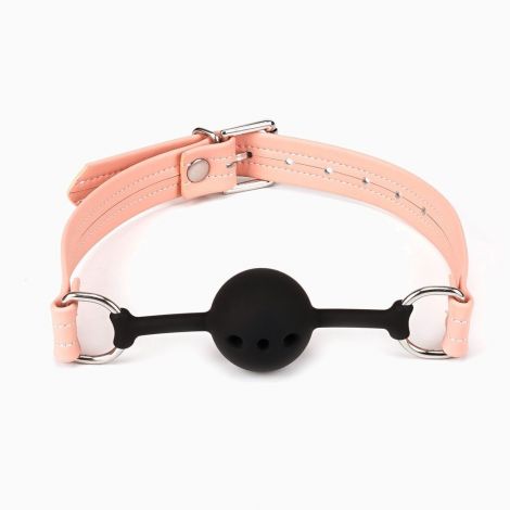 Воздухопроницаемый кляп Liebe Seele Dark Candy Pink Ball Gag, силиконовый шарик, диаметр 4,3 см