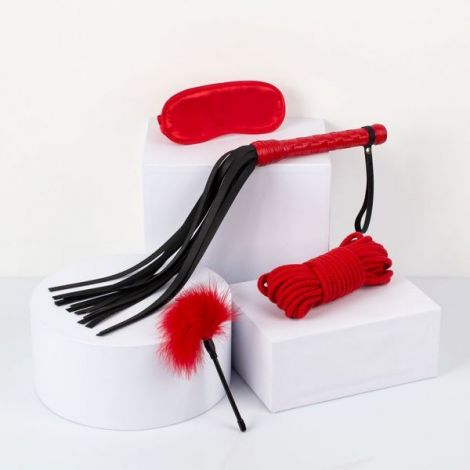 БДСМ набір - Passion BDSM Leather Set Red