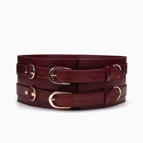 Кожаный пояс для бондажа Liebe Seele Wine Red Waist Cuff, S Size