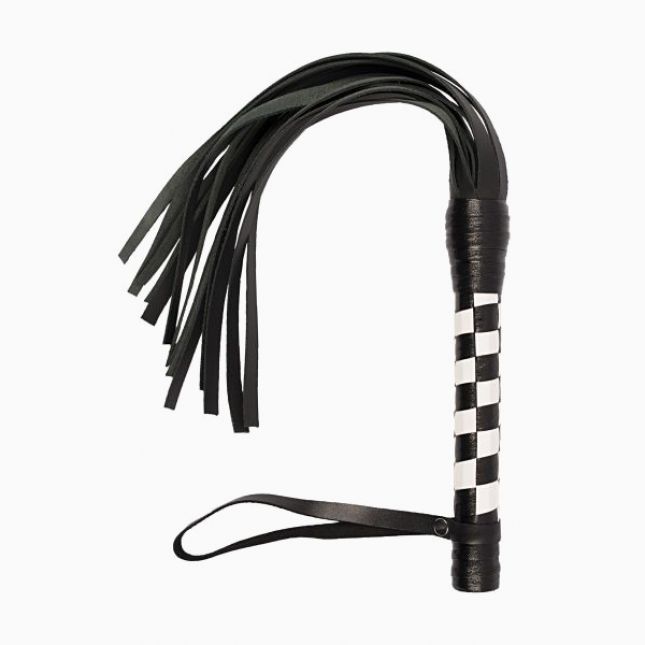 Флогер VIP Leather Flogger Black/White