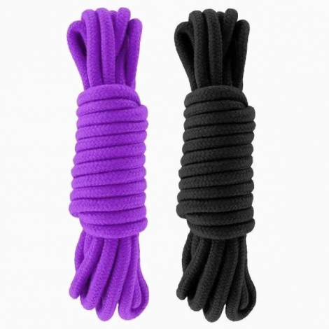 Набір мотузок для бондажу Submission 5 м Black&Purple