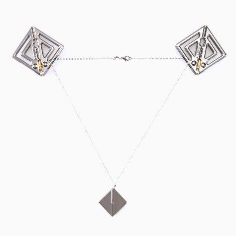 Затискачі для сосків з легкою підвіскою LOCKINK Adjustable Nipple Clamps with Light Pendant, сріблясті