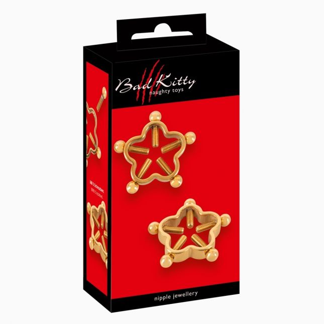 Затискачі для сосків - Bad Kitty Nipple Jewellery Gold