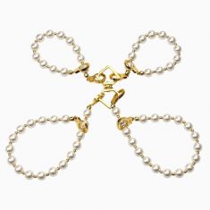 Жемчужные наручники и поножи LOCKINK Pearl Handcuffs & Anklecuffs
