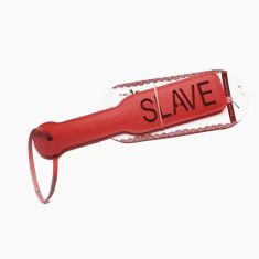 Шлепалка Пикантные Штучки с рельефной надписью SLAVE (красный)