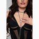 Ошейник с поводком Bedroom Fantasies: Collar with Chain - Silver