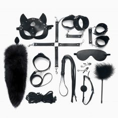 Набір Art of Sex - Maxi BDSM Set Leather, 13 предметів, натуральна шкіра, Чорний