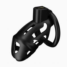 Клетка для пениса LOCKINK SEVANDA Plastic Penis Chastity Cage, черная, 3 кольца разных размеров