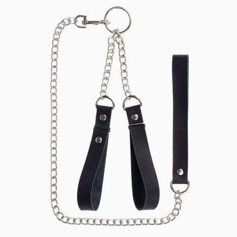 Наручники з повідцем Gentle Hold Smooth Black