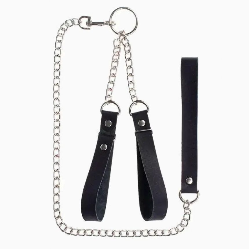 Наручники з повідцем Gentle Hold Smooth Black Наручники з повідцем Gentle Hold Smooth Black