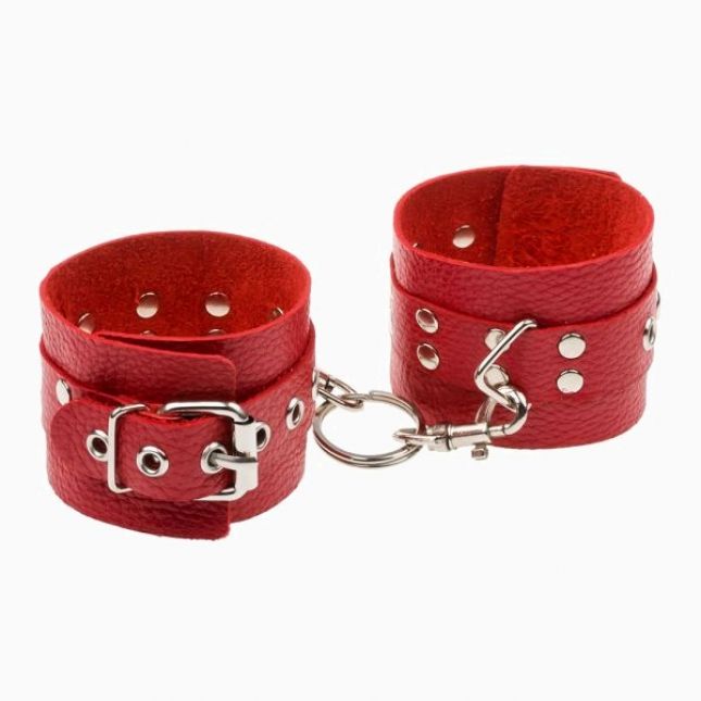 Наручники Leather Restraints Hand Cuffs Red