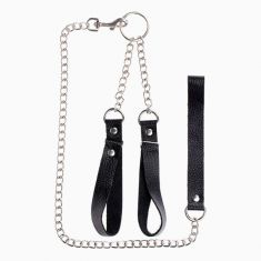 Наручники з повідцем Gentle Hold Black